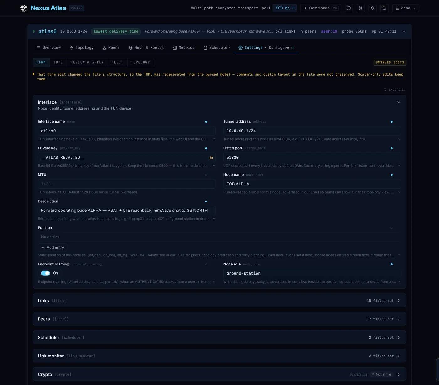 Atlas dashboard — guided configuration